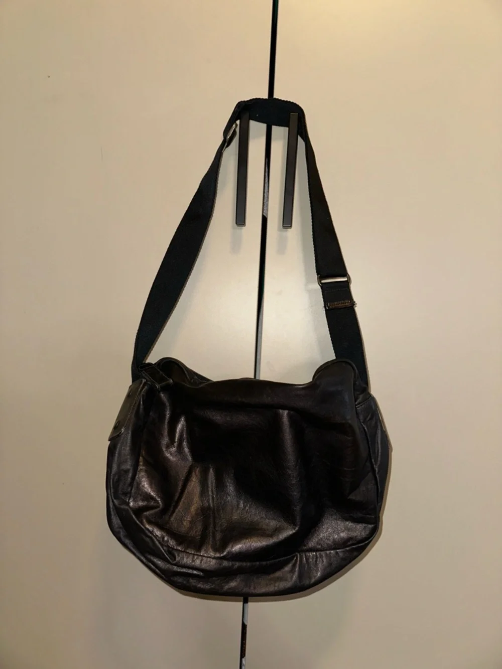 Prada Vintage 90’s Black Leather Crossbody Bag